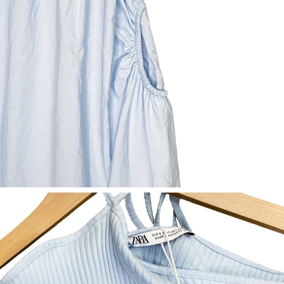 Zara Elegant Blue Halter Dress - Picture 4 of 4